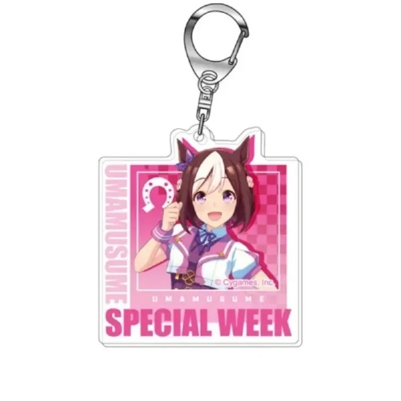 6CM Uma Musume Pretty Derby keychains Acrylic Stand Ornaments Anime Oguri Cap Silence Suzuka Agnes Tachyon Clear Bliss Fans Gift