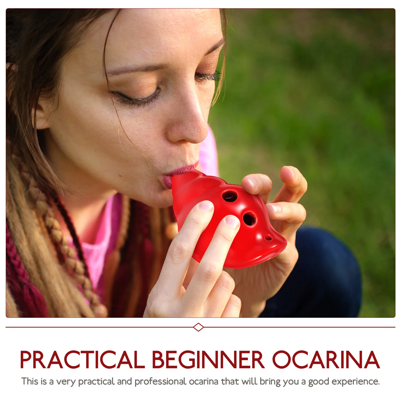

6-Hole Beginner Ocarina Ceramic Wind Instrument for Kids and Adults Portable Music Practice Instrument Gift for Lovers of Ethnic