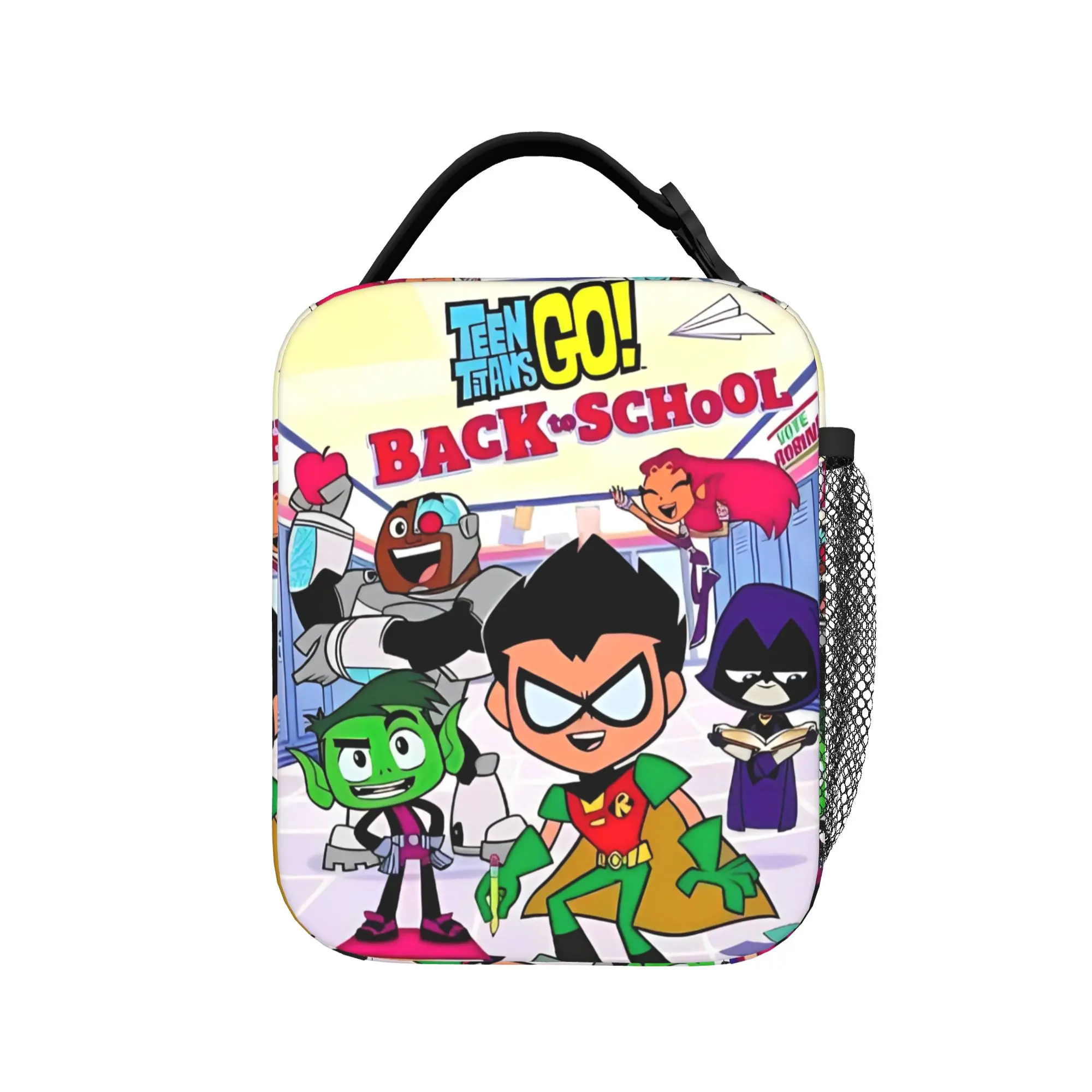 Teen Titans Go Team Comic Insulated Lunch Bag Thermal Bag Reusable,Meal Container Portable Tote Lunch Box Men Women Office