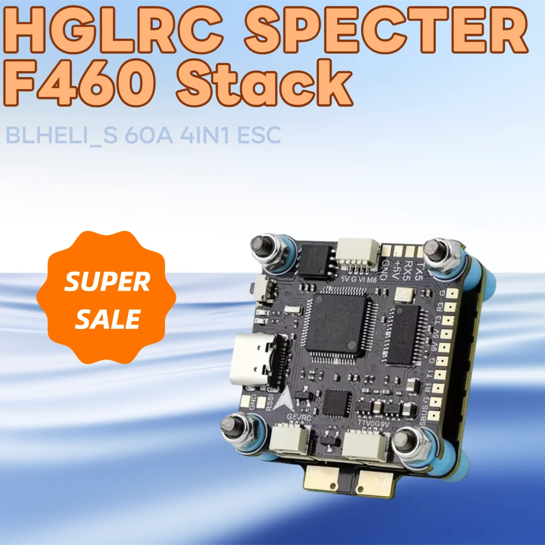 

Полетный контроллер HGLRC SPECTER F460 Stack F405 V2 MPU6000 и регулятор скорости BLHELI_S 60A 4in1 ESC 2-6S для фристайла FPV