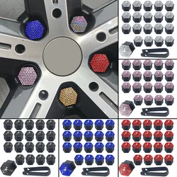 20Pcs Bling Crystal Car Wheel Nut Caps Anti-Rust Auto Hub Screw Protection Covers Car Tire Screw Caps Nut Bolt Covers 17/19/21mm