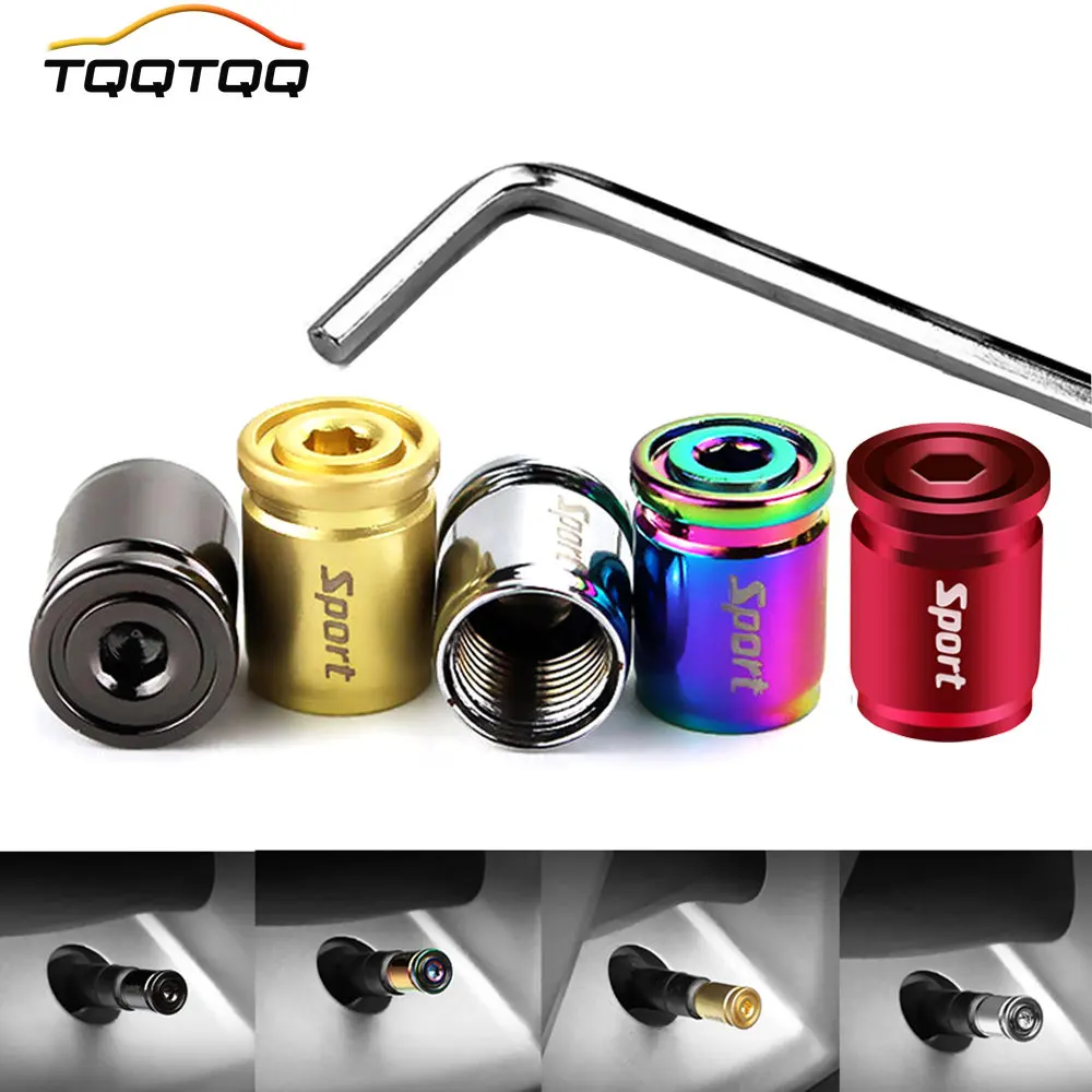 1Set Sport Tire Valve Stem Cap Zinc Alloy Anti-theft Tire Wheel Stem Air Valve Caps for Cars, SUVs, Bicycle, Trucks, Motorcycles