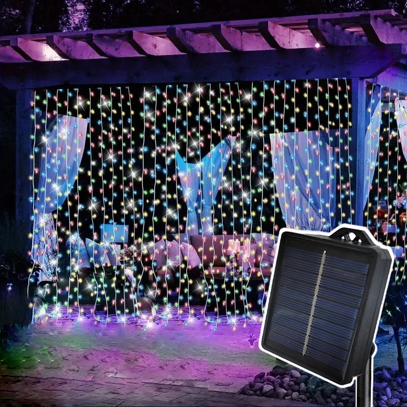 

Solar Curtain Light LED Outdoor Garland String Lights Christmas Tree Decorations Ornaments New Year 2025 Christmas Led Light