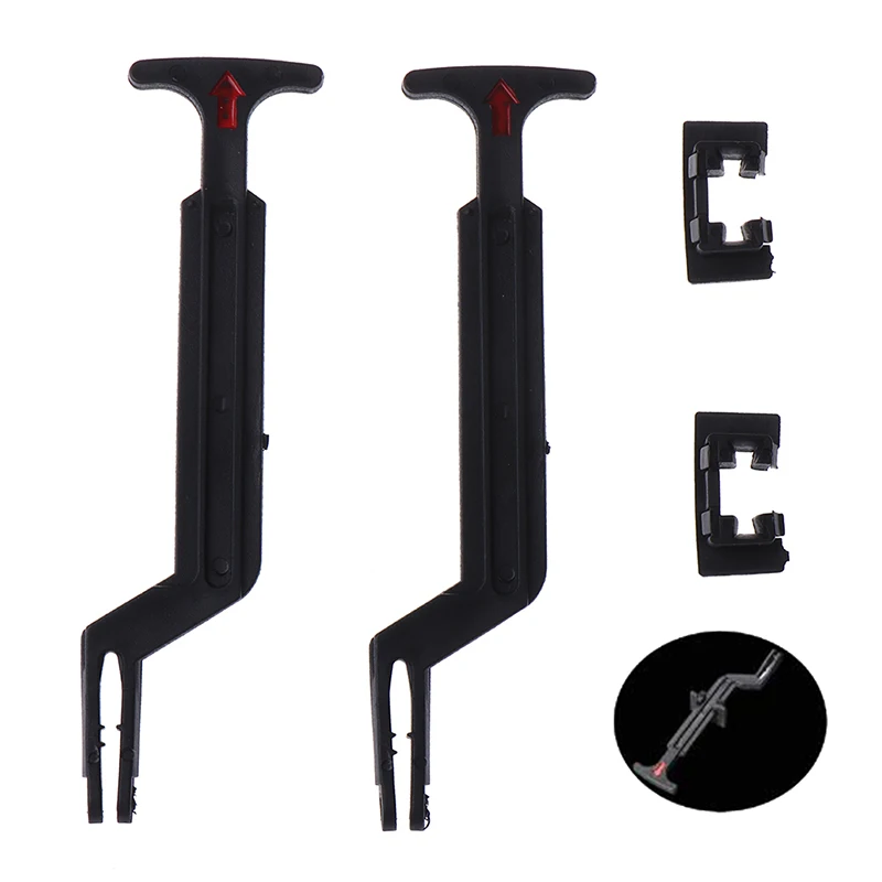 

2Pcs/Set Bonnet Hood Release Rod Lock Latch Black Handle Clips 3B0823593 For Volkswage Passat B5 / B5.5 1998-2004