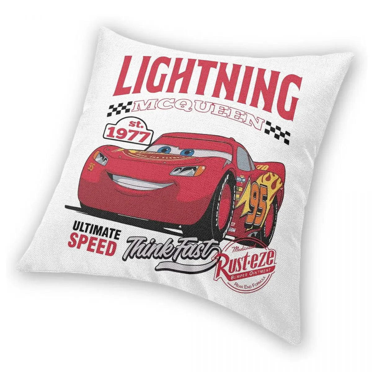 Retro Lightning McQueen Cars Pillowcase Double-sided Printing Cushion Cover Decorative Throw Pillow Case Cover Home Square 40X40