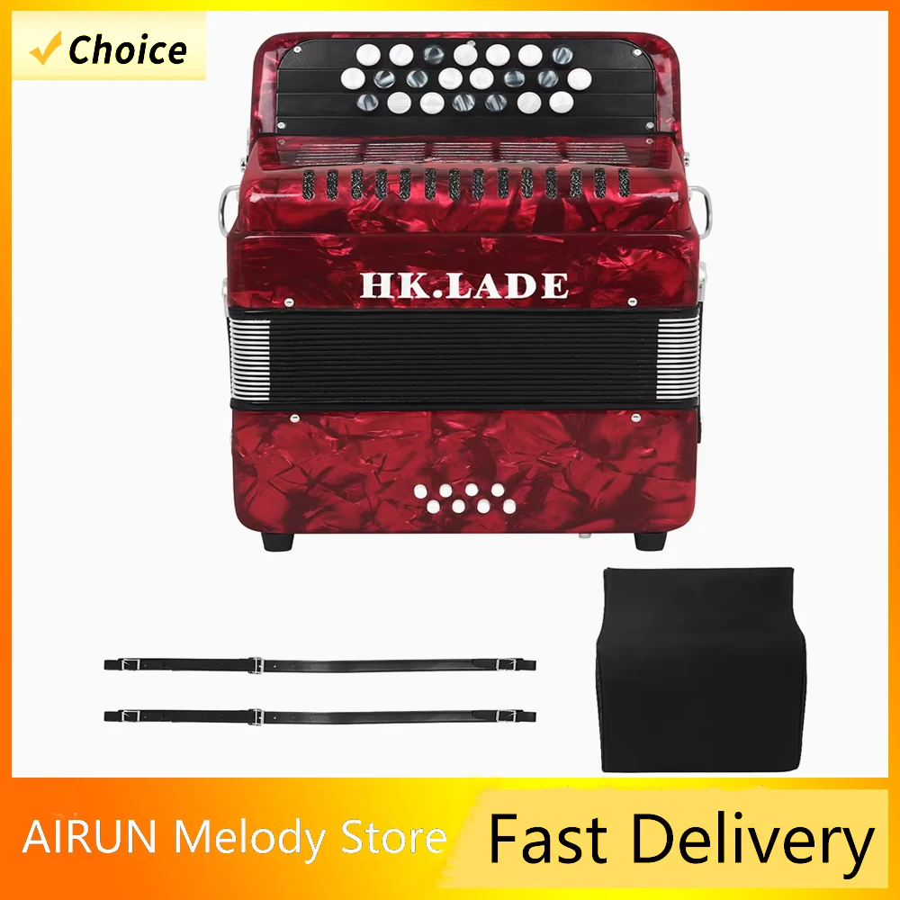 

HK · LADE 22 Red Accordion Key 8 Bass Key Button Bayan Accordion Red Adult Children's Performance Anti Slip Key Sensitive Keys