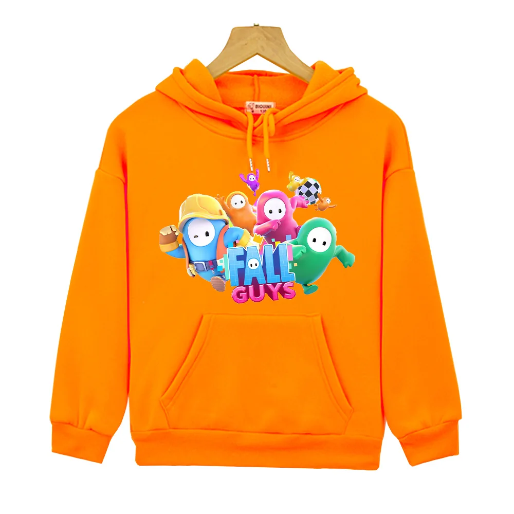 Fall Guys Cartoon Print Sweatshirts for Autumn Winter Boys Girls Boys/Girls Children Hoodies Little Kids Cute Creative Clothing