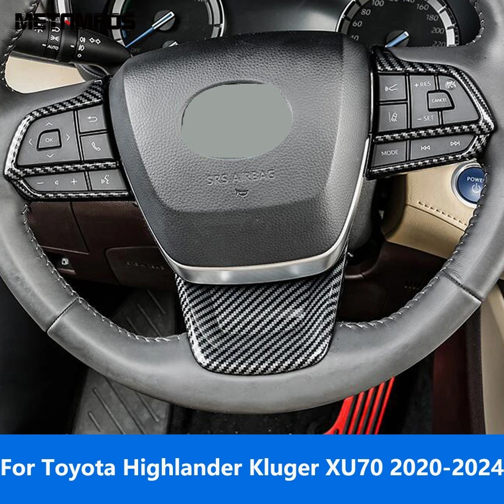 

Для Toyota Highlander Kluger XU70 2020 2021 2022 2023 2024 крышка рулевого колеса из углеродного волокна, аксессуары для стайлинга автомобилей