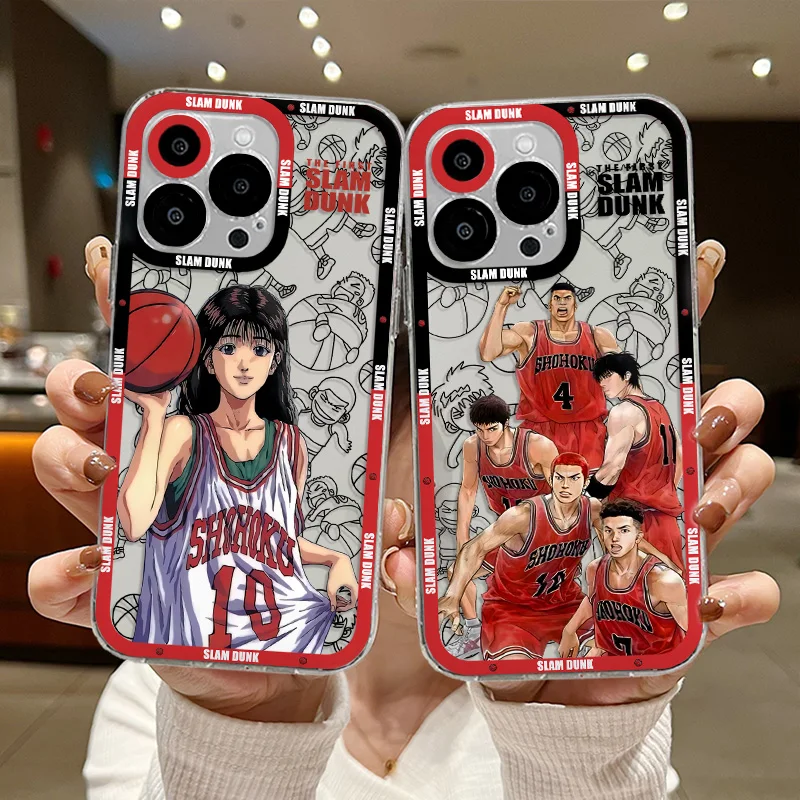 Slam Shohoku Dunk Phone Case For iPhone 16 15 14 13 12 11 Mini Pro Max X XR XSMax 7 8 Plus SE20 Transparent Cover