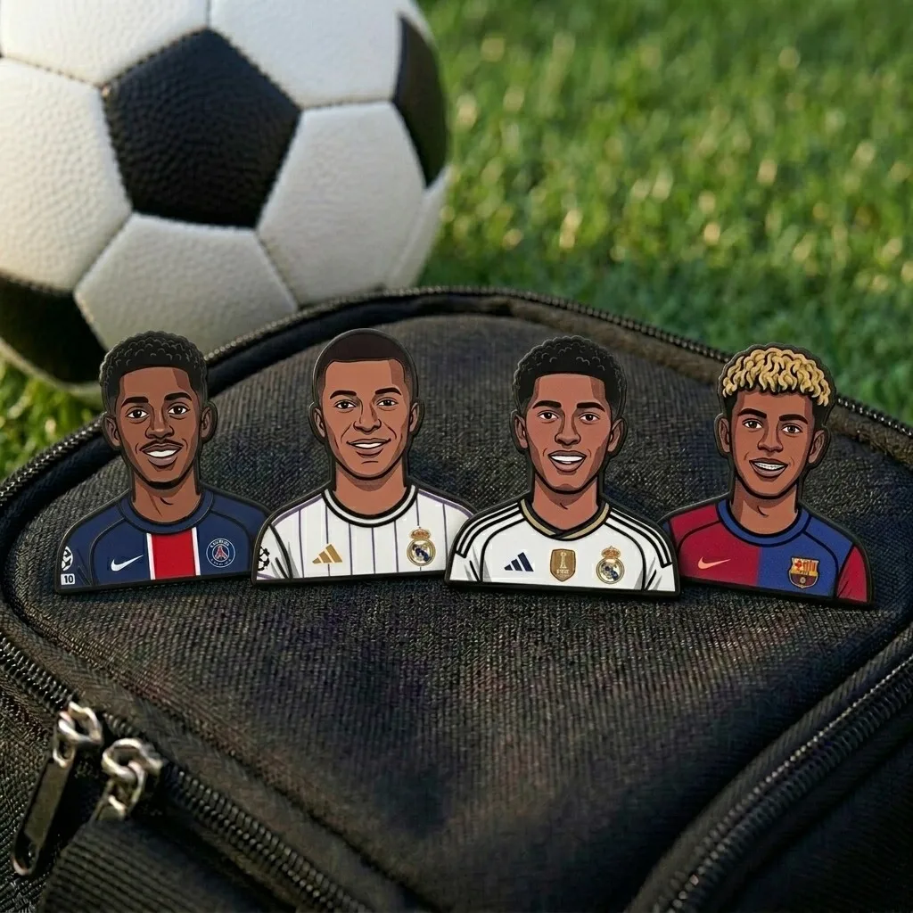 Football Star Metal Enamel Pin Badge Soccer Player Brooch Sport Collectible Lapel Pin Jacket Backpack Fan Gift Souvenir Keepsake view 3