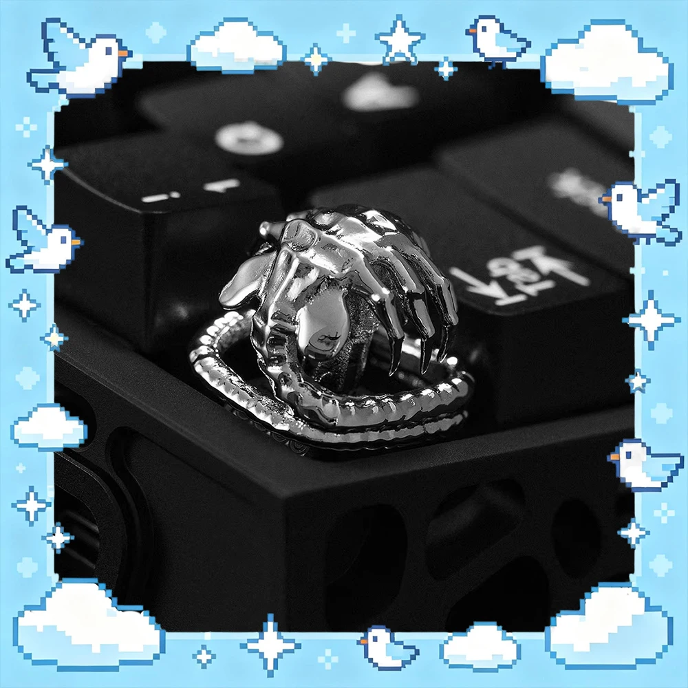 PBTfans Alien Earth Face Hugging Worm PC Keycaps Original Personality Keyboard Keycaps Customized Metal For PC Accessories Gifts