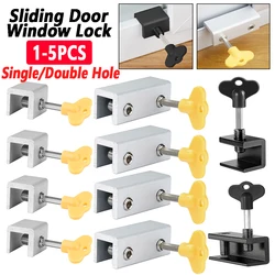 1-5PCS Window Sliding Door Lock Sliding Sash Stopper Cabinet Locks Straps Doors Security Anti-theft Lock Baby Kids Child Safety