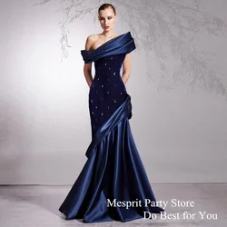 Mermaid Prom Dress Customized Formal Occasion Dresses Off The Shoulder Beading Stones Sweep Train فساتين سهرة Evening Gown