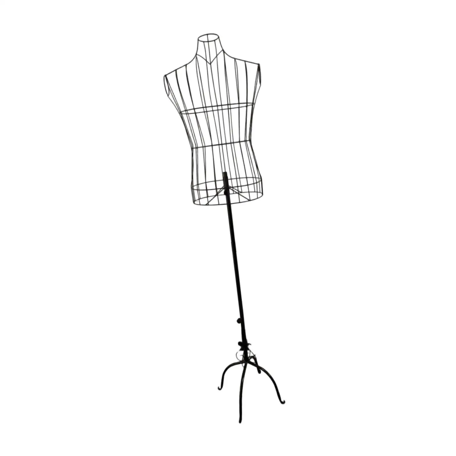 Female Wire Dress Form Adjustable Height Iron Mannequin Dress Display Stand for Boutique Window and Studio Sewing