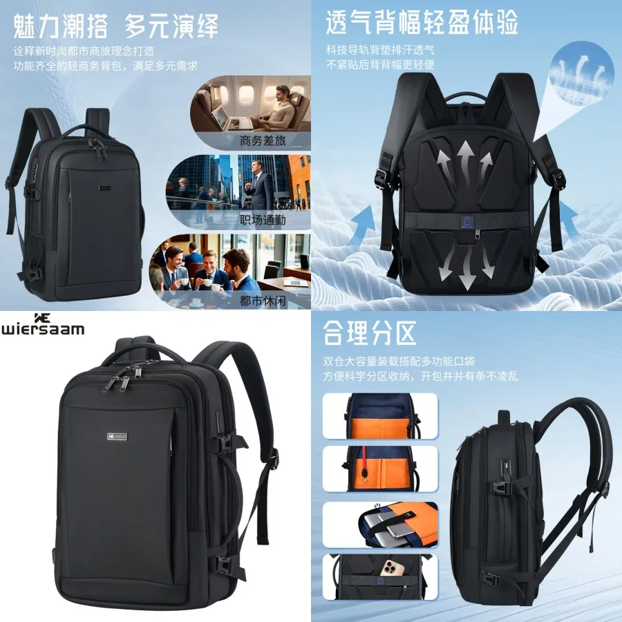 

【New style】New high-end business backpack men's code lock waterproof backpack large-capacity business trip multifunctional anti