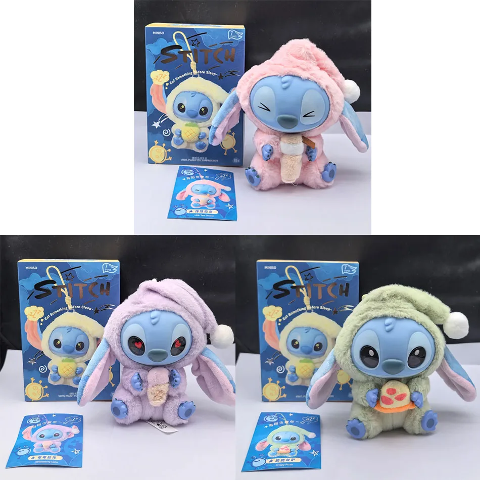 

1/7 шт., серия Stitch Eat Something Before Sleep, слепая коробка, плюшевые виниловые игрушки, милая кукла Labu V3, Mystery Box, сумка, подвеска, декор, подарок