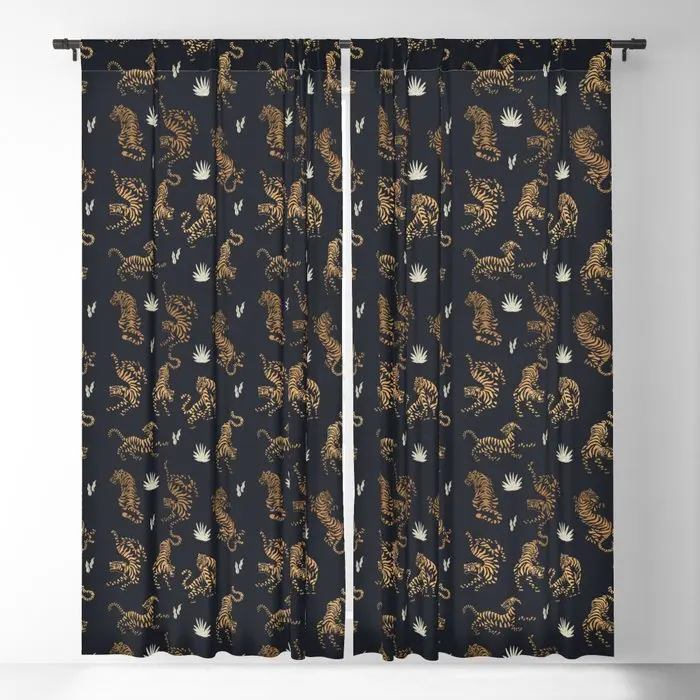 

Golden Tigers Blackout Curtains 3D Print Window Curtains For Bedroom Living Room Decor Window Treatments