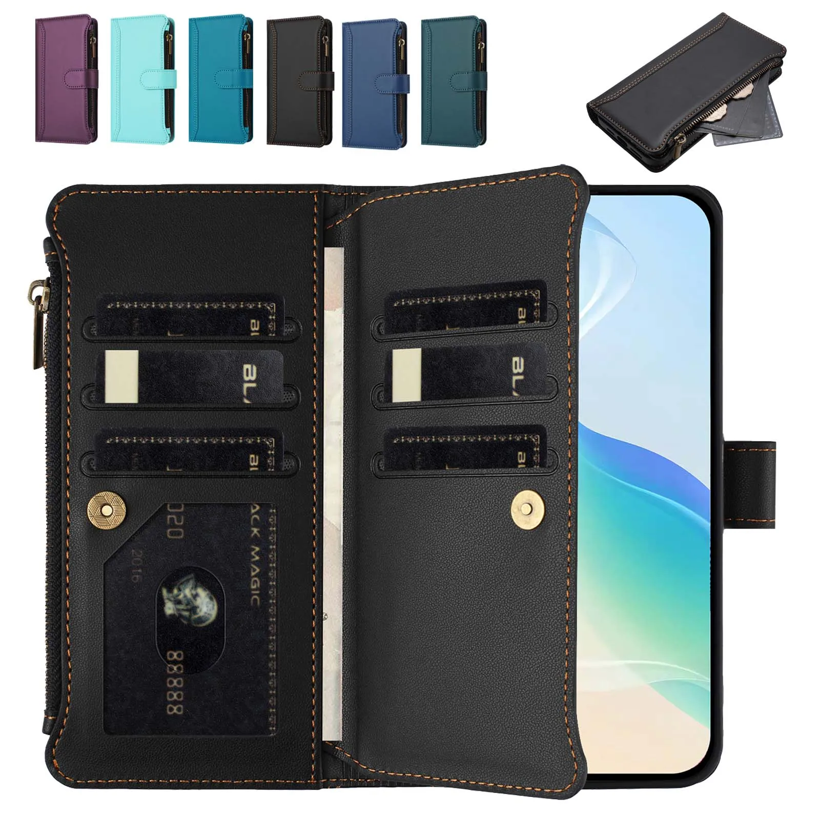 Zipper Wallet Phone Case For HMD Pulse Nokia C300 C32 C30 G400 G310 G42 X30 Magnetic 9 Card Slots Funda Book Flip Leather Cover