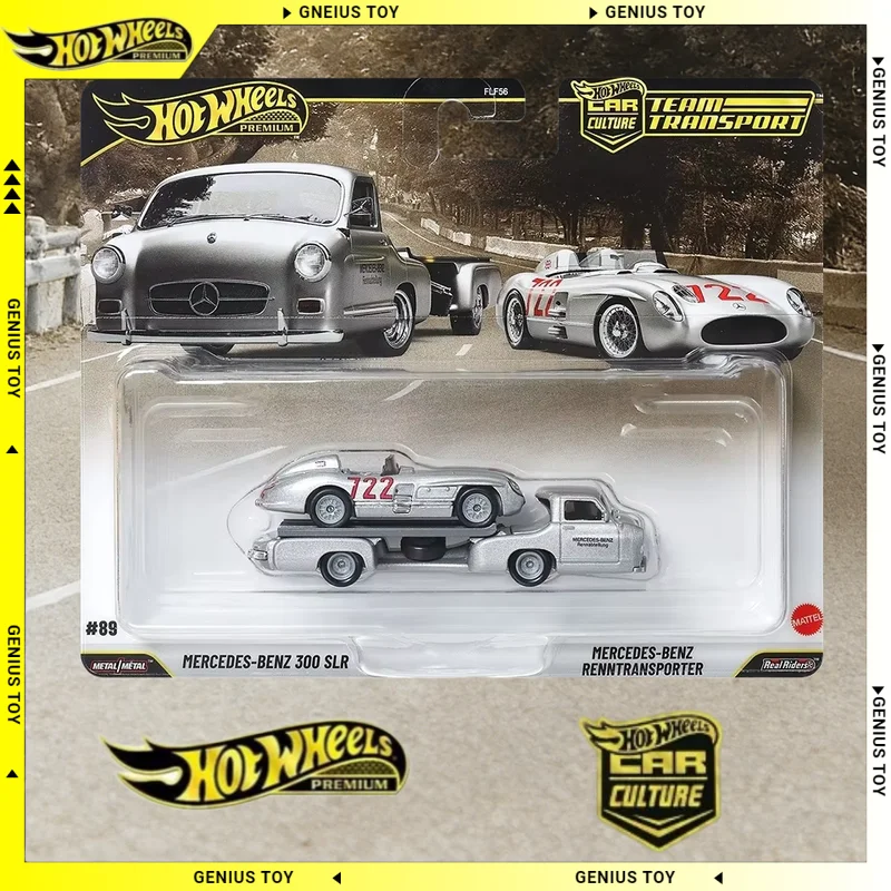 

Hot Wheels Premium Car Culture 2026 Командный транспорт # 89 Mercedes-Benz 300SLR Renntranspoter 1:64 Коллекционная машина из литого под давлением сплава
