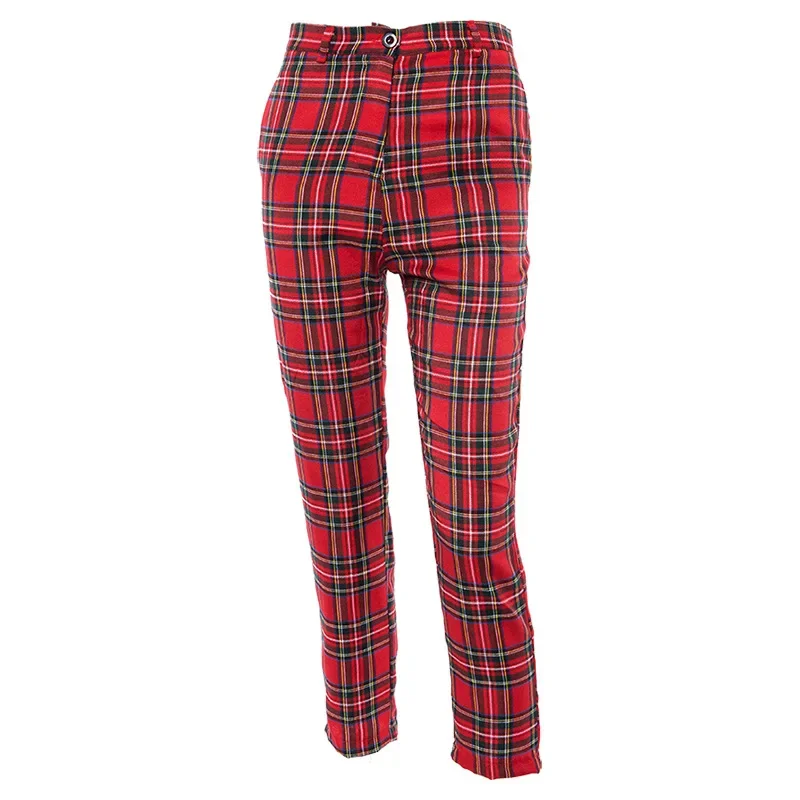 Ruibbit Spring Autumn Harajuku  Fashion Women Casual Pants Clothes Plaid Female Harem Fit Pants Women 2018 New Red Casual Pants