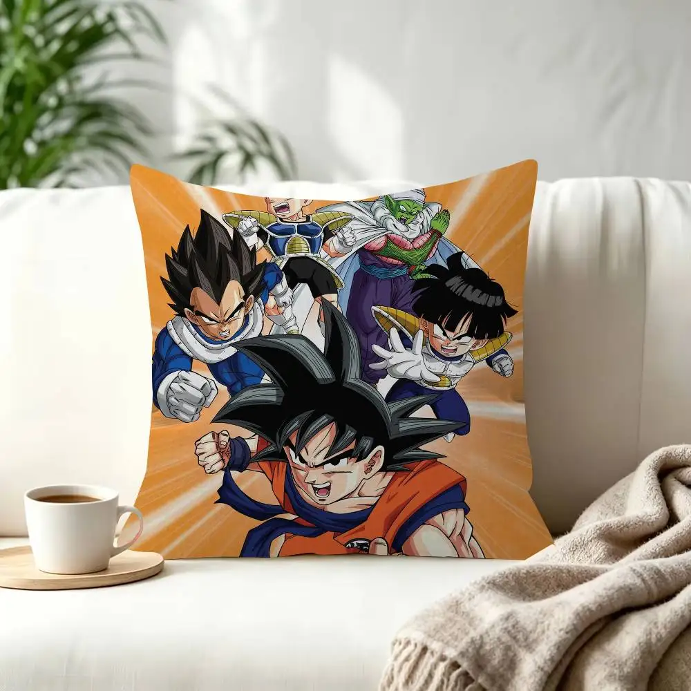 Anime Super Saiyan Goku Dekorativer Kissenbezug, quadratischer Kissenbezug, Heimbüro, dekoratives Kissen, Dragon Ball Cover – Detail 16