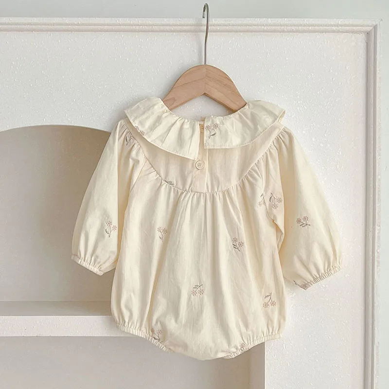 New Spring Sisters Clothes Kids Party Dress Long Sleeved Cotton Flower Embroidery Princess Dress Toddler Baby Bodysuits image 6