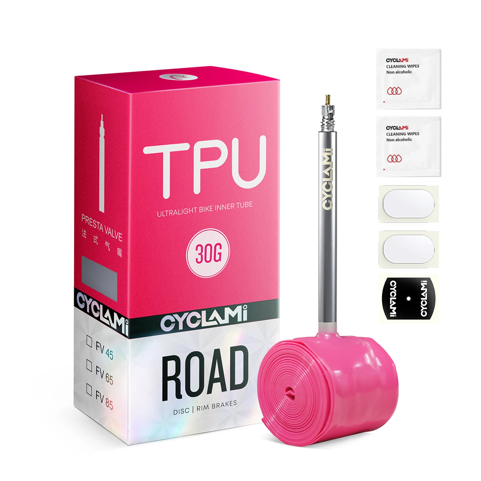 AliExpress CYCLAMI Bike Inner Tube Stainless Steel Metal Valve Stem FV Presta Durable TPU For Road Bike Tire 700C 700 x 18 23 25 28 30 32 C