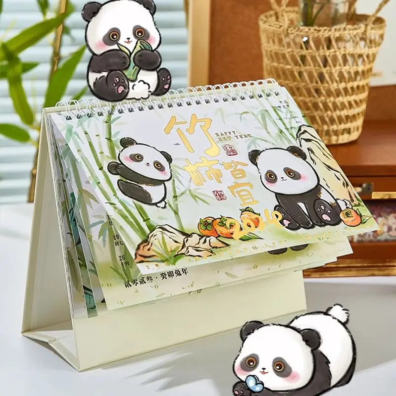 Kalender Panda 2024, kalender Dekorasi meja kartun