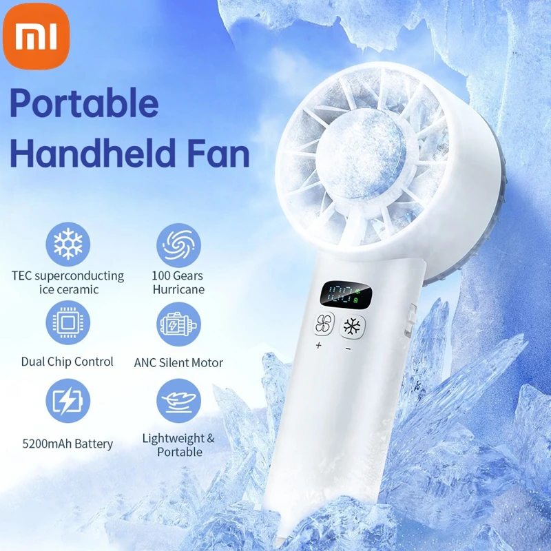 

Xiaomi Cooling Fan Handheld Fans USB Rechargeable Portable mini Fan LED Digital Display For Travel Camping Outdoor