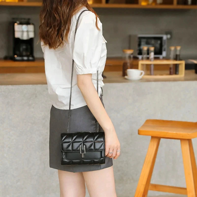 Lingge bag chain bag single shoulder bag diagonal cross style crossbody bag for women image 4