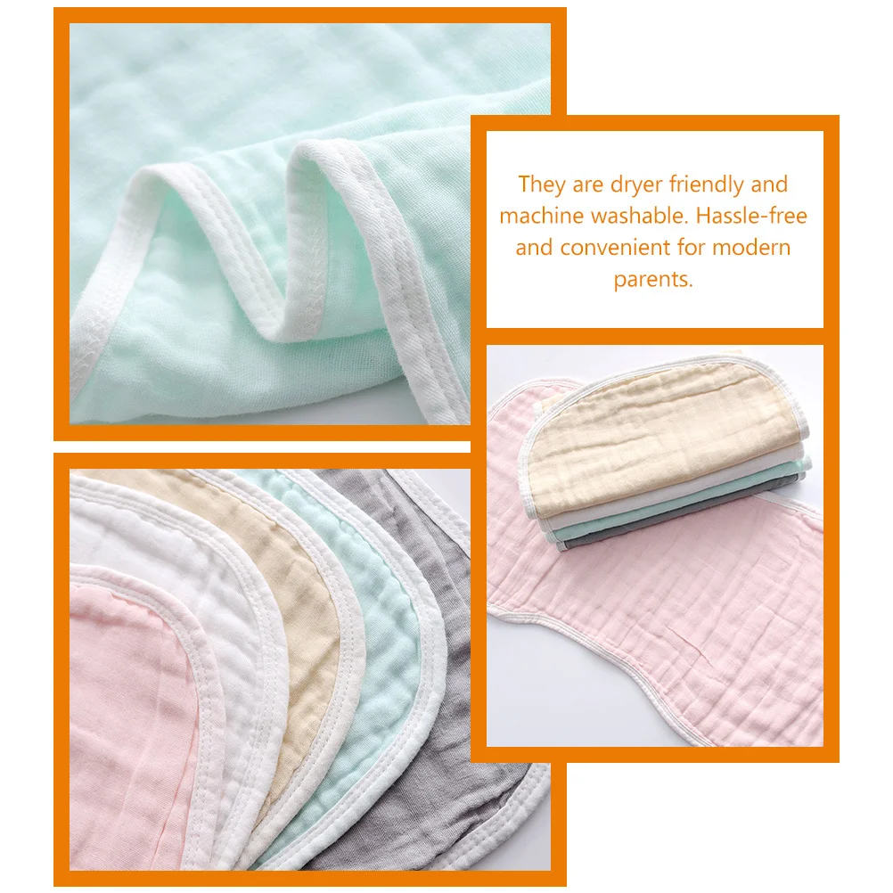 

5 шт., детская ткань для отрыжки, хлопковые мягкие впитывающие полотенца для отрыжки новорожденных, полотенца со слюной для малышей, детские мочалки, тряпки для отрыжки