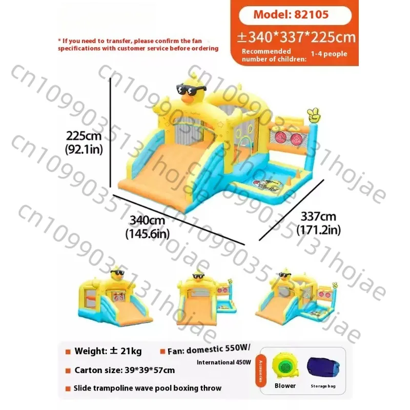 

Yellow Duck Inflatable Castle Indoor Small Children's Home Bounce Bed Slide Baby Playground