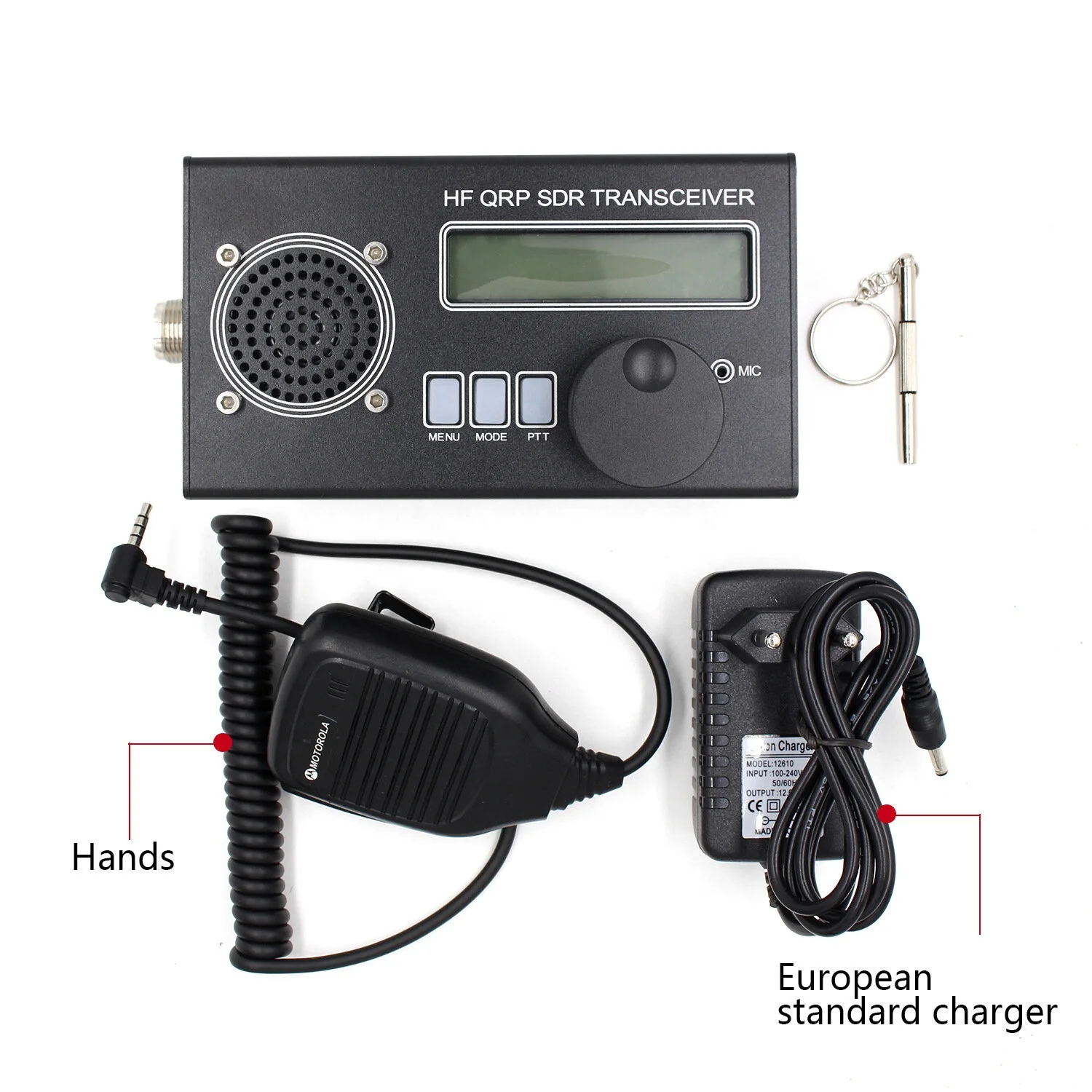 5-10W USDX USDR HF QRP SDR Transceiver SSB/CW Transceiver 8-Band DSP SDR +Battery + Charger + Microphone - EU Plug US PLUG asia