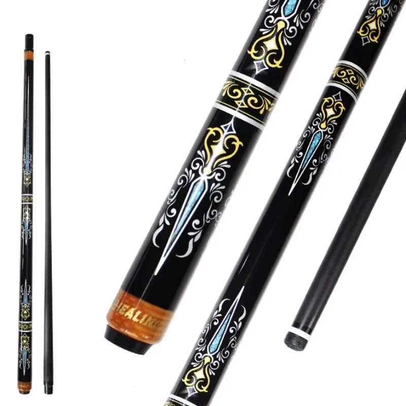 12.4mm Carbon Fiber Playing Billiard Pool Cue With Fancy Dragon-scale Pattern Juma Collar Soft Tip Customizable