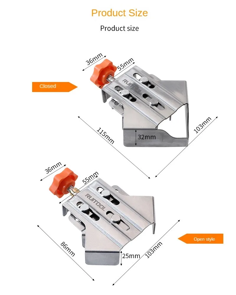 Imagem -06 - Ângulo Direito Braçadeira de Aço para Carpinteiro Posicionamento Rápido Emenda do Painel de Madeira Mini 90 Graus Fixação Clipes Novo