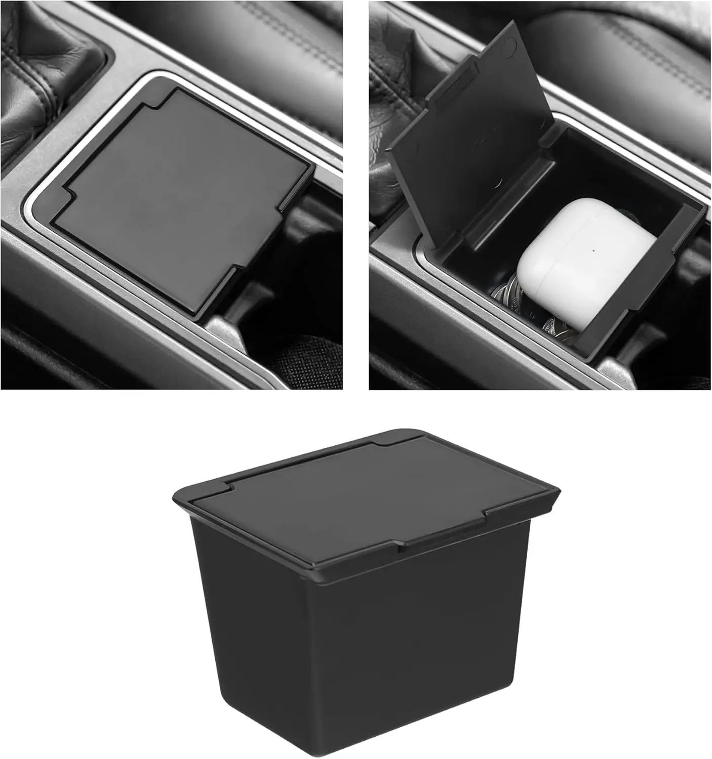 

Center Console Coin Box Organizer Compatible with Toyota 2016-2023 Tacoma Accessories ABS Material Insert Cup Holder Storage Box