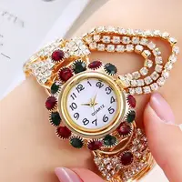 Reloj de Pulsera de Cuarzo de Lujo para Mujer, Relojes de Moda para Dama, con Diamantes de Imitación, Correa de Acero Aleado, Resistente al Agua