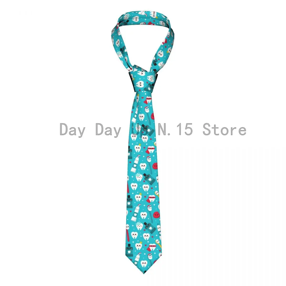 

Cute Teeth Men Necktie Fashion Polyester 8 cm Narrow Kawaii Neck Tie for Mens Suits Accessories Gravatas Cosplay Props