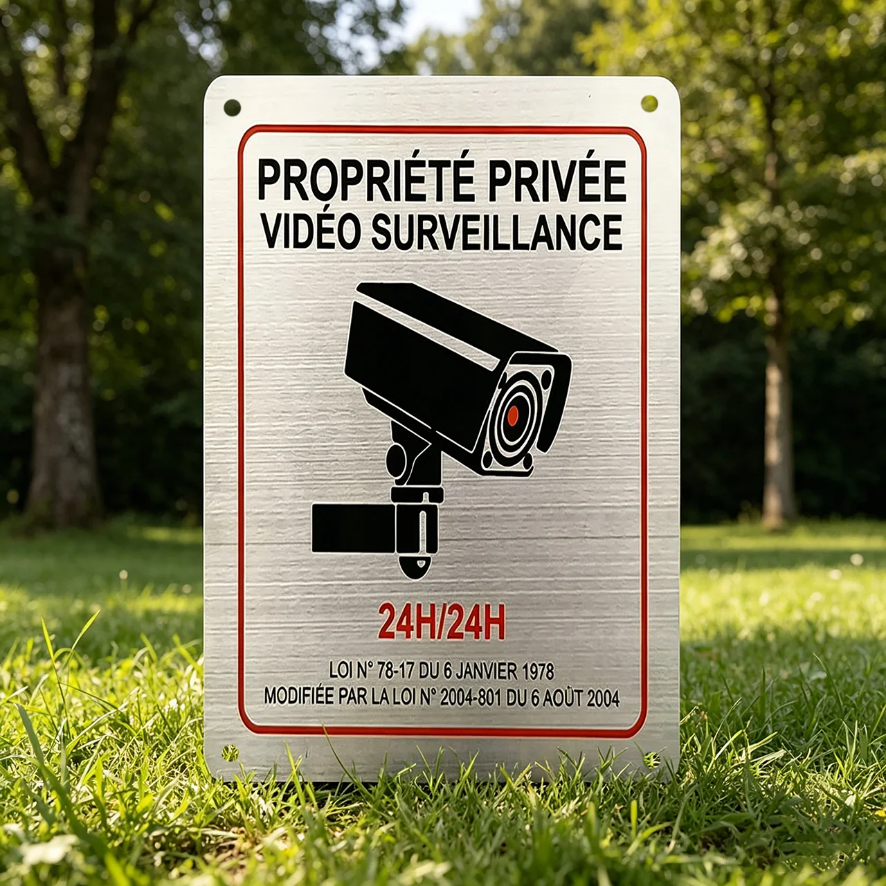 Metal Iron Monitoring Sign Private Property Video Surveillance Brushed Sign Safety Sign