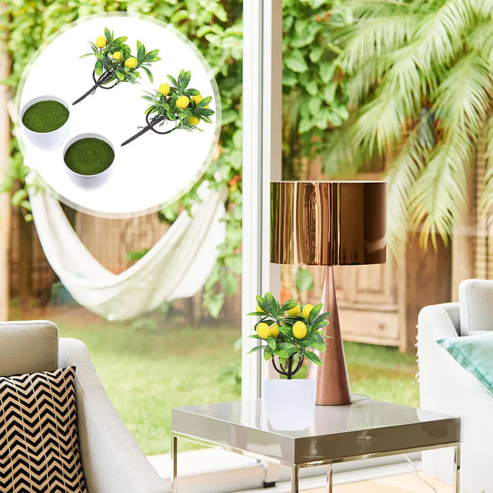 Реалистичный лимон кактус, искусственный декор для рабочего стола