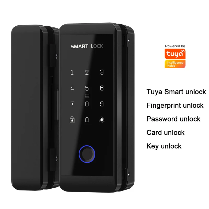 

Смартрия Tuya Стеклянный замок Биометрический отпечаток пальца Пароль Карта Ttlock Замок Офисная стеклянная дверь