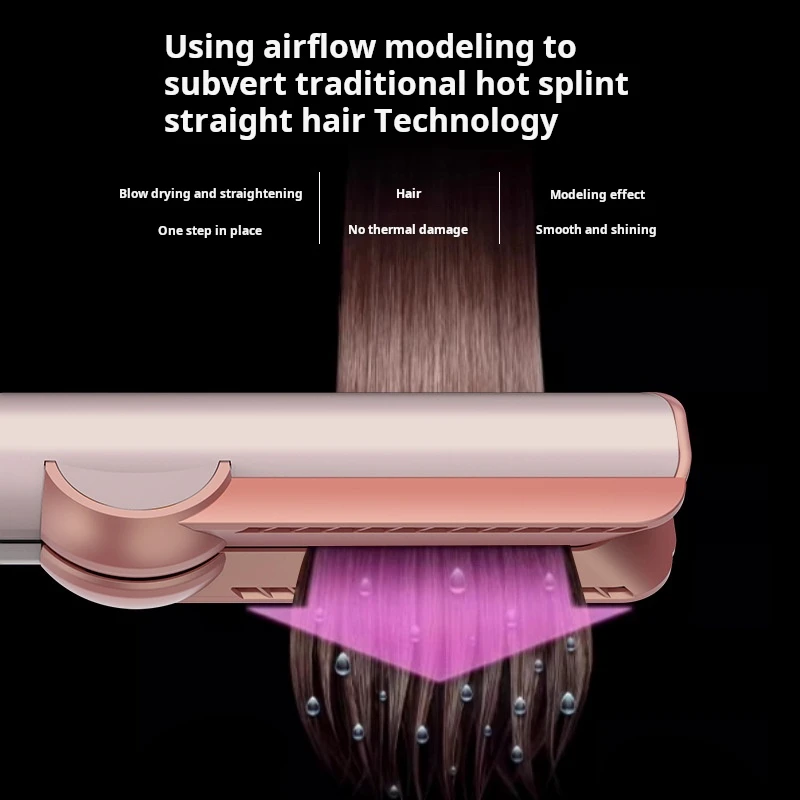 Professional 2-in-1 Hair Straightener And Dryer Heat-Up Flat Iron Compatible with  Airstrait Hair Styling Tool