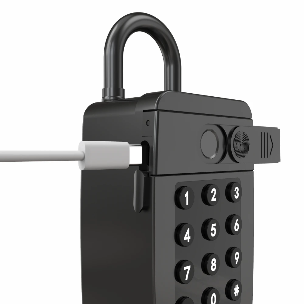 Tuya Ttlock IP65 Digital Key Storage Box Type-C USB with Code & Fingerprint Padlocks