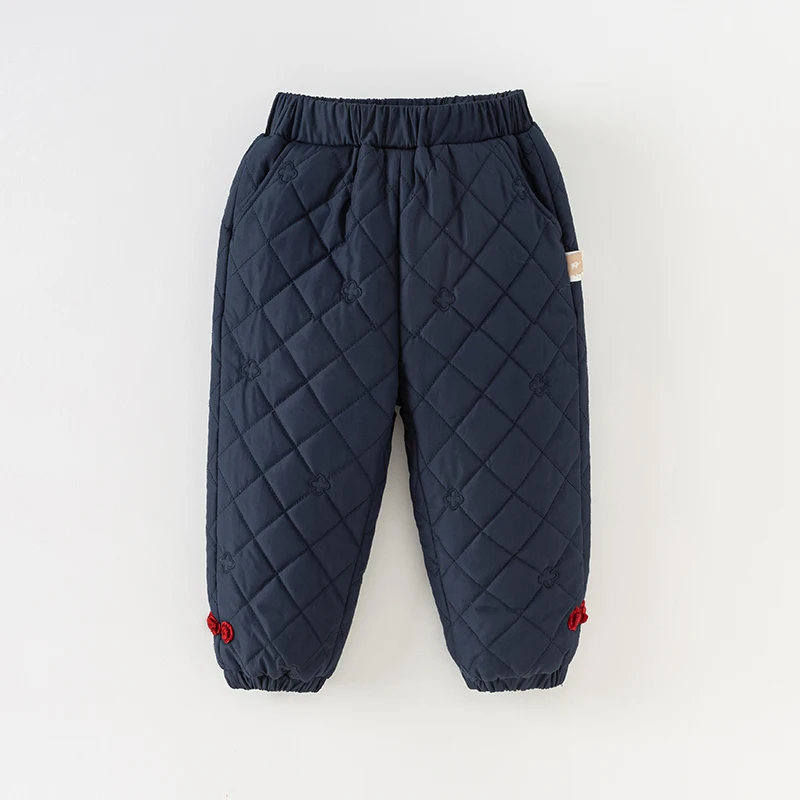 Dave Bella Winter Boys Thick Cotton Pants Warm Trousers Kids Pants Baby Children Girls Elastic Sweatpant DB4238056