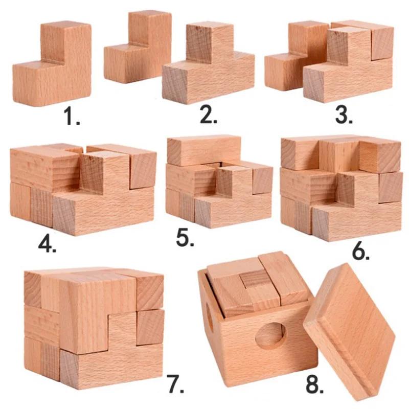 Scrivania Novalty legno Soma Cube Puzzle Mind Box rompicapo gioco per adulti bambini