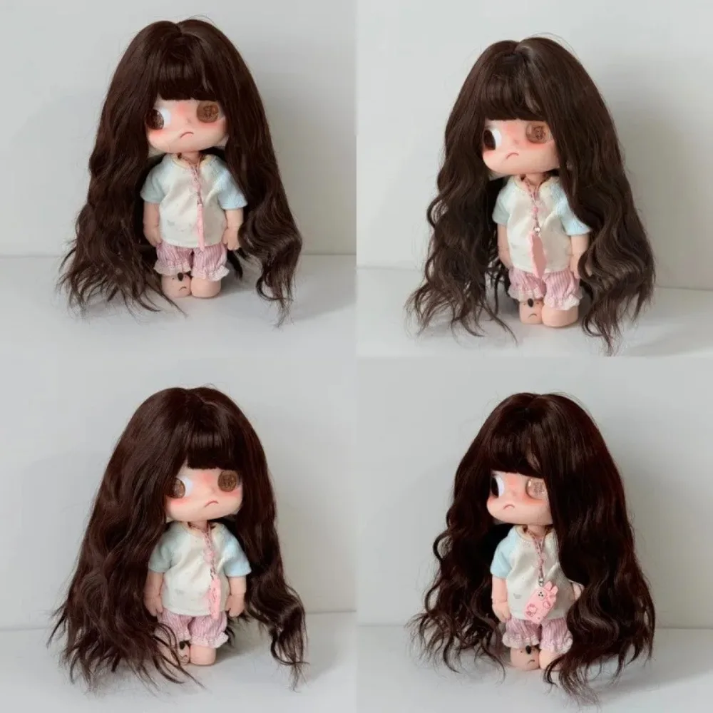 2D Doll High Temperature Silk Long Curly Hair Big Head Doll Making Supplies Accessories Fashion Doll Creativity DIY Dress Up Wig