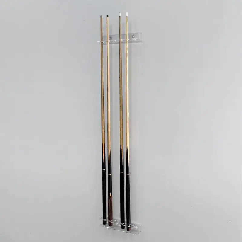 Pool Cue Wall Rack Acrylic transparent Billiard Pool Rod Rack Hold 6 Pool Cues Pool Stick Rack Set Billiard Club Billiard Bar