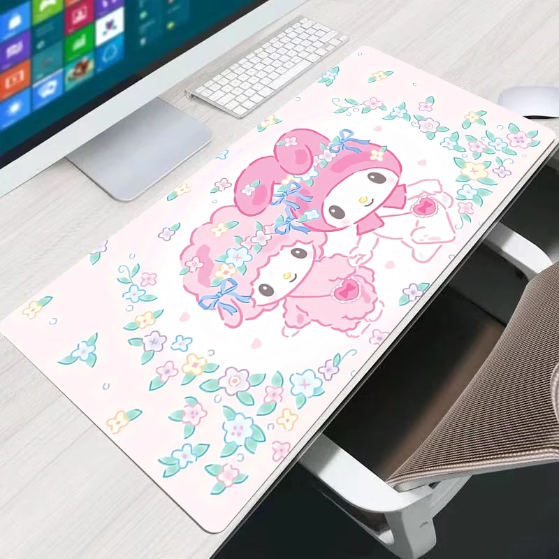 

Mouse pad Kawaii Edge White My Melody Anime Gamer Tablet Varmilo Keyboard Pad Carpet durable Laptop Gaming Accessories Mousepad