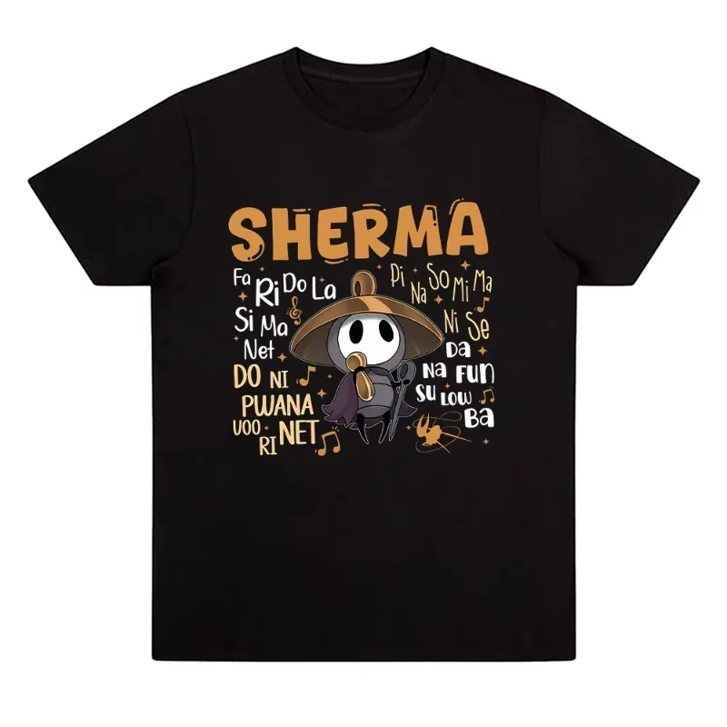 

Funny Sherma Song T-shirts Hollow Knight Silksong Game Quote Tees Harajuku Cartoon Print T Shirts Unisex Cotton Casual Clothes