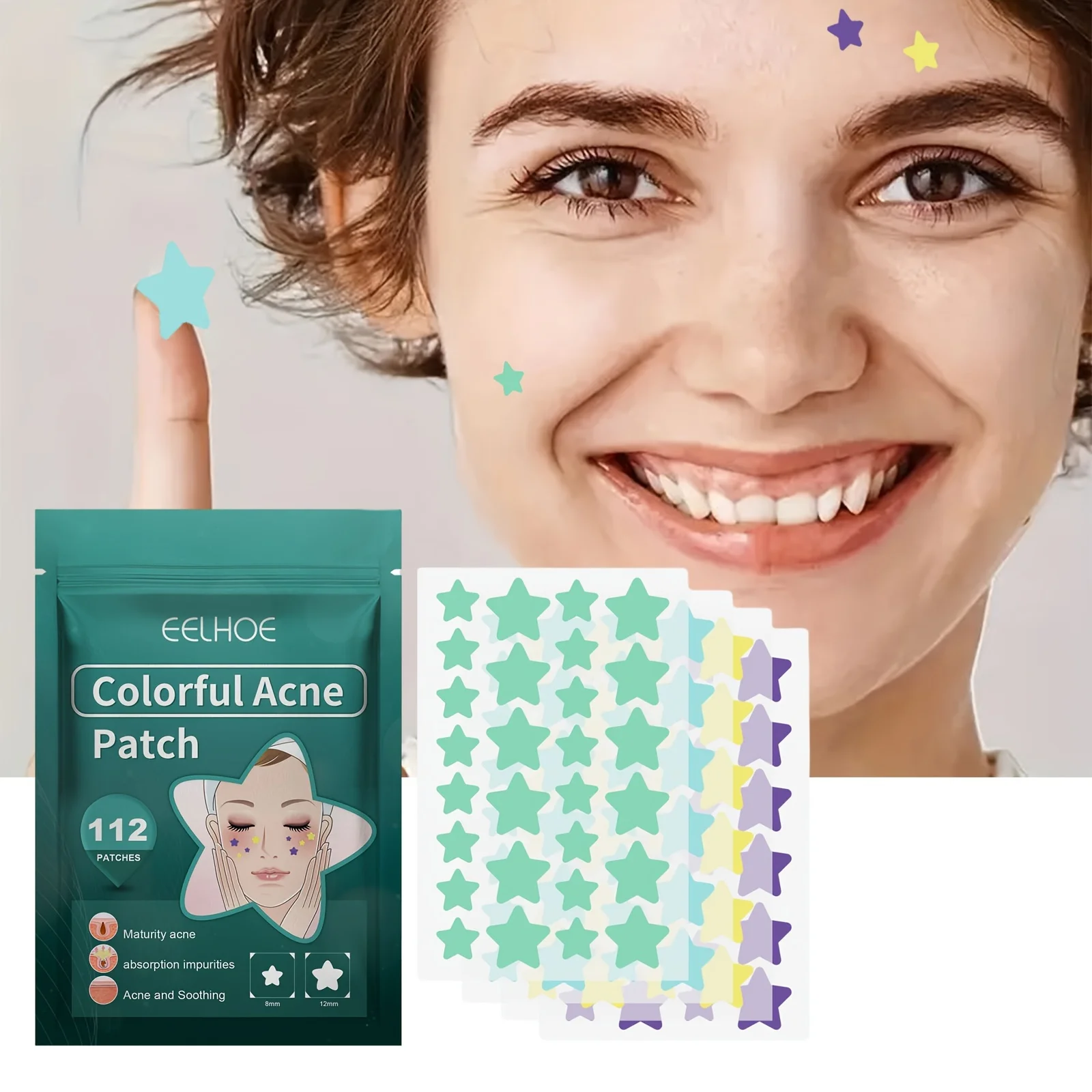 112 Pieces Acne Patch Beauty Tool Star Shape Acne Concealer Facial Spot Repair Dimples Acne Spot Stickers